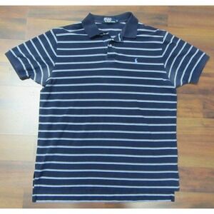 Vintage Men's Sz XL Polo by Ralph Lauren Polo Shirt Blue Striped Button Up